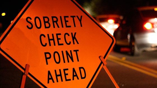 A Field Sobriety Test check point signage