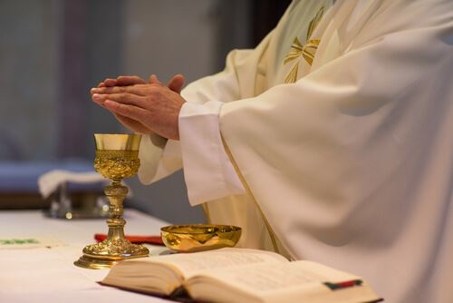Priest holding a mass.